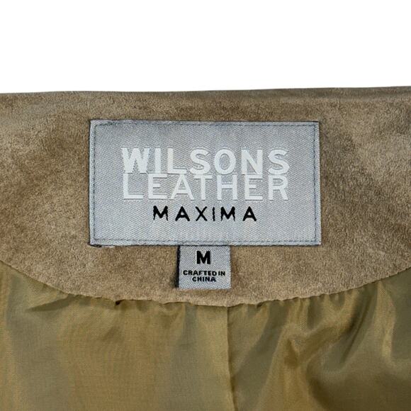 Wilsons Leather Fringe Suede Jacket Women SZ M Tan Western Boho Festival Vintage - Picture 2 of 13